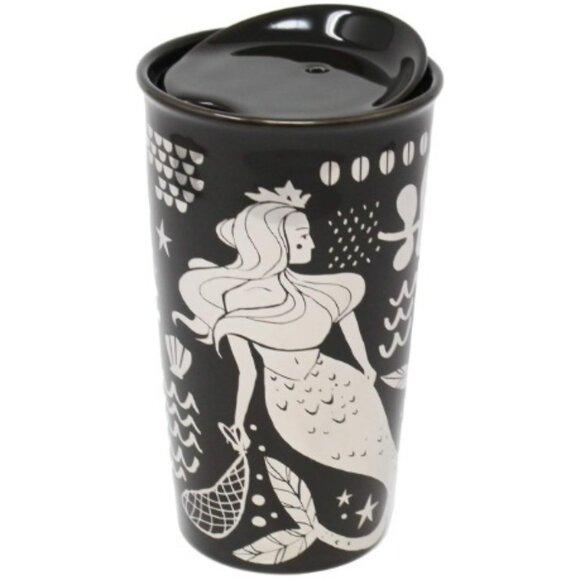 Starbucks Mermaid Golden Brown Traveler Ceramic Tumbler 12oz - Picture 1 of 12